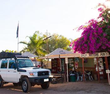 4WD in front of Daly Waters pub