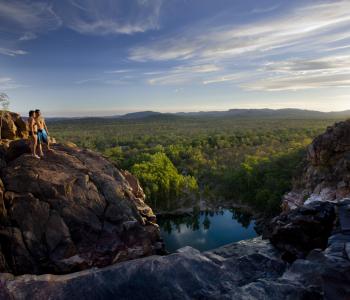 Couple at Gunlom Falls in Kakadu