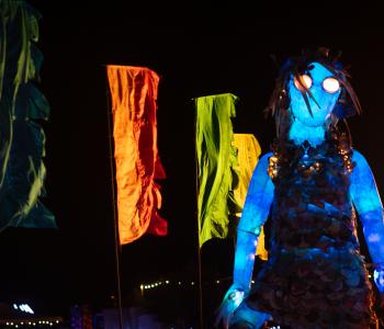 Arelhe Urrperle, a 6m tall puppet featured at Parrtjima 2024. Parrtjima 2025 dates have been released.