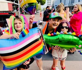 Women and children at Darwin Pride Parade