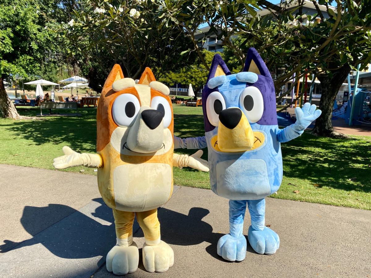 Bluey & Bingo mascots|Large truck convoy street parade|SuperCars Racing Track|BetEasy Darwin Triple Crown trophy