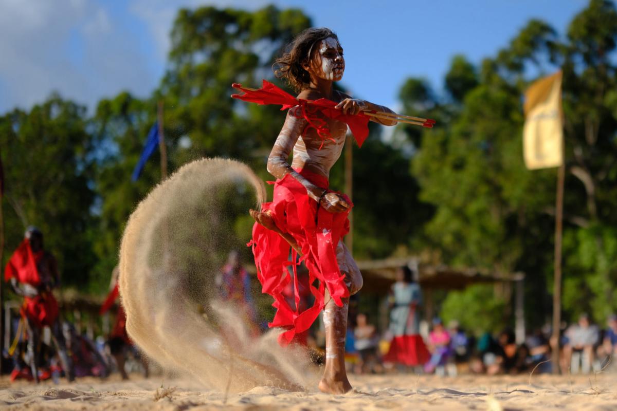 The nightly ceremonial dance is one of Garma's highlights. Image by Michael Jalaru Torres|Desert Harmony2
