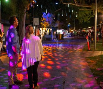Todd Mall at night, Alice Springs