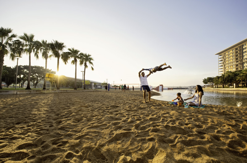 Family at the waterfront