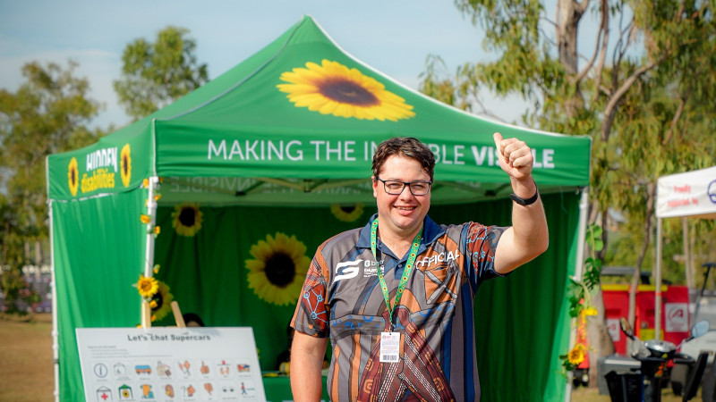 Man giving a thumbs up to the camera